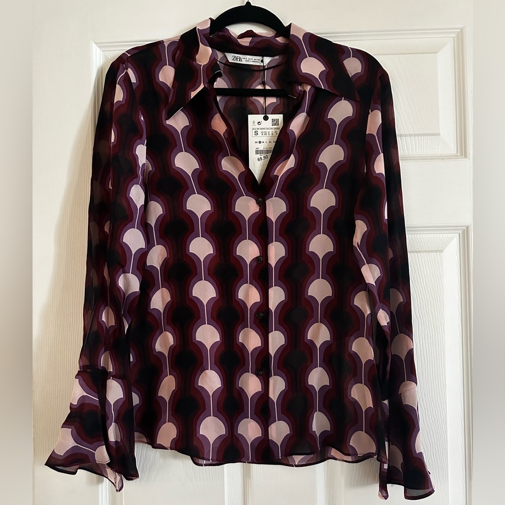 NWT Zara geometric blouse